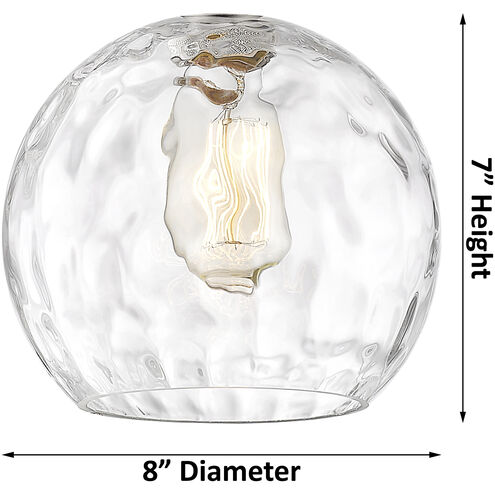 Athens Water Glass 1 Light 8 inch Black Antique Brass Mini Pendant Ceiling Light in Clear Glass