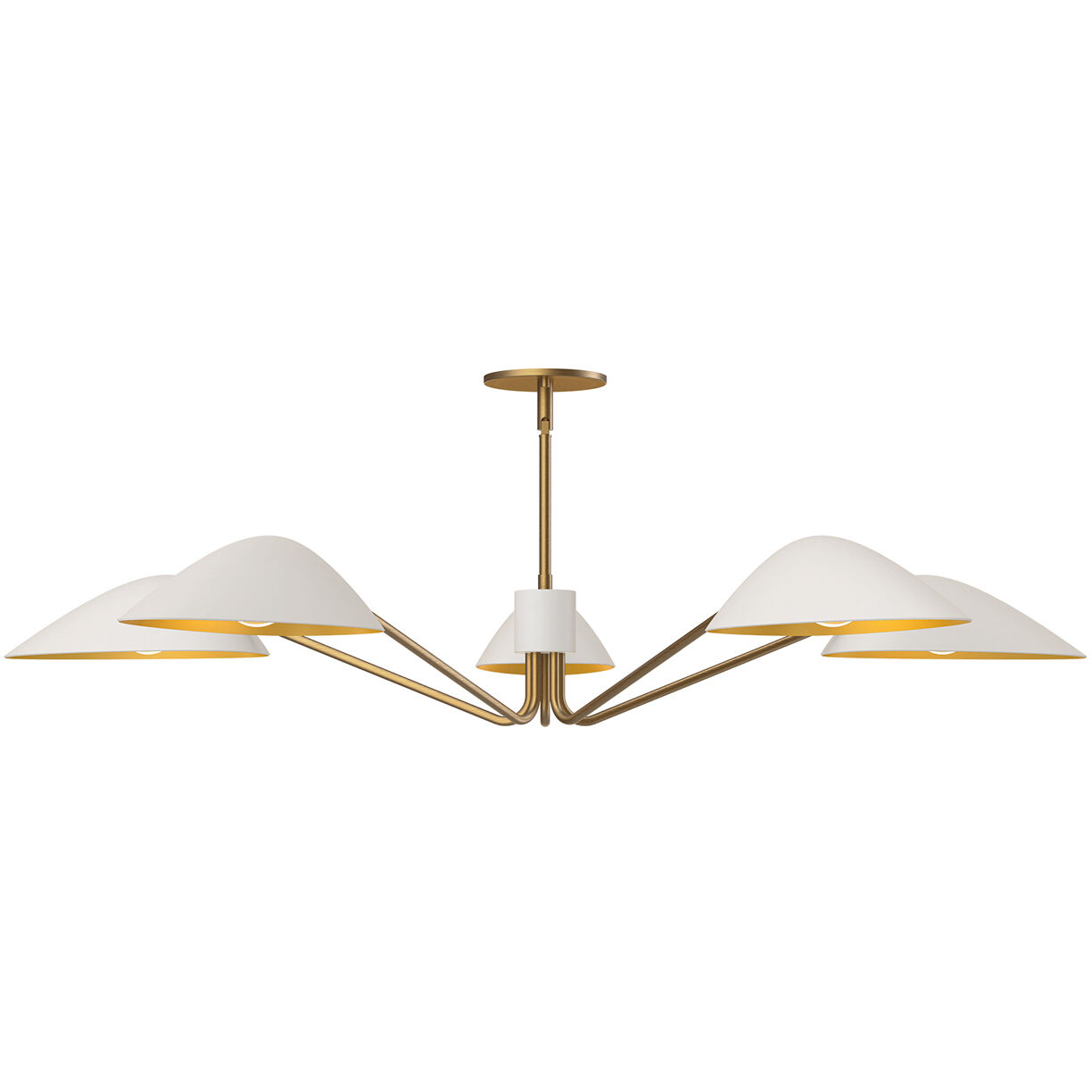 Alora Mood Oscar Pendant Ceiling Light in Aged Gold and White