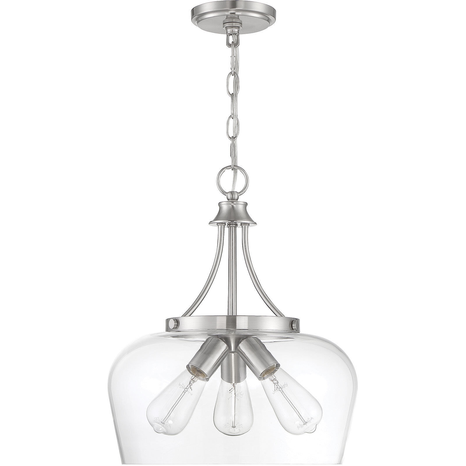 Octave 3 Light 15 inch Satin Nickel Pendant Ceiling Light, Essentials