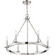 Traditional 6 Light 26 inch Polished Nickel Chandelier Ceiling Light