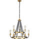 Neighborhood Randolph 9 Light 26 inch Flat Black/Satin Brass Chandelier Ceiling Light in Flat Black and Satin Brass, Neighborhood Collection