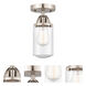 Nouveau 2 Dover LED 4.5 inch Brushed Satin Nickel Semi-Flush Mount Ceiling Light in Seedy Glass