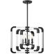 Rotterdam 4 Light 20 inch Matte Black Covertible SemiFlush Ceiling Light, Essentials