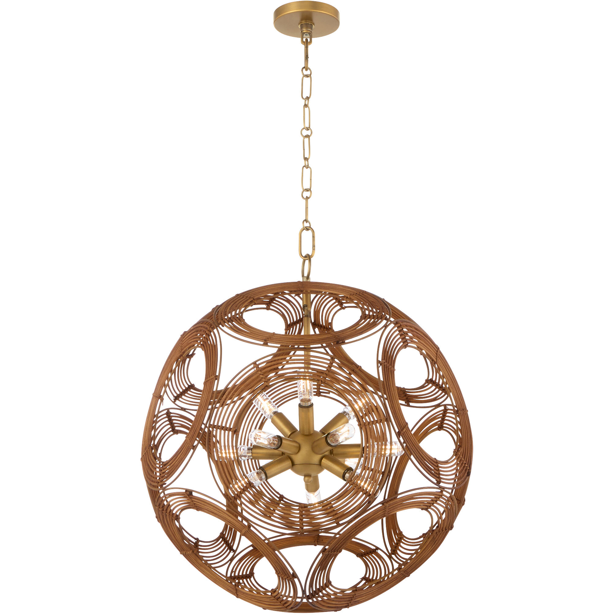Kalio 12 Light 22 inch Brushed Brass Pendant Ceiling Light