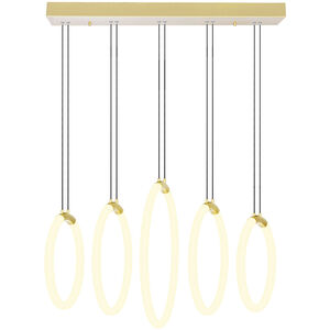 Hoops LED 5 inch Satin Gold Chandelier Ceiling Light