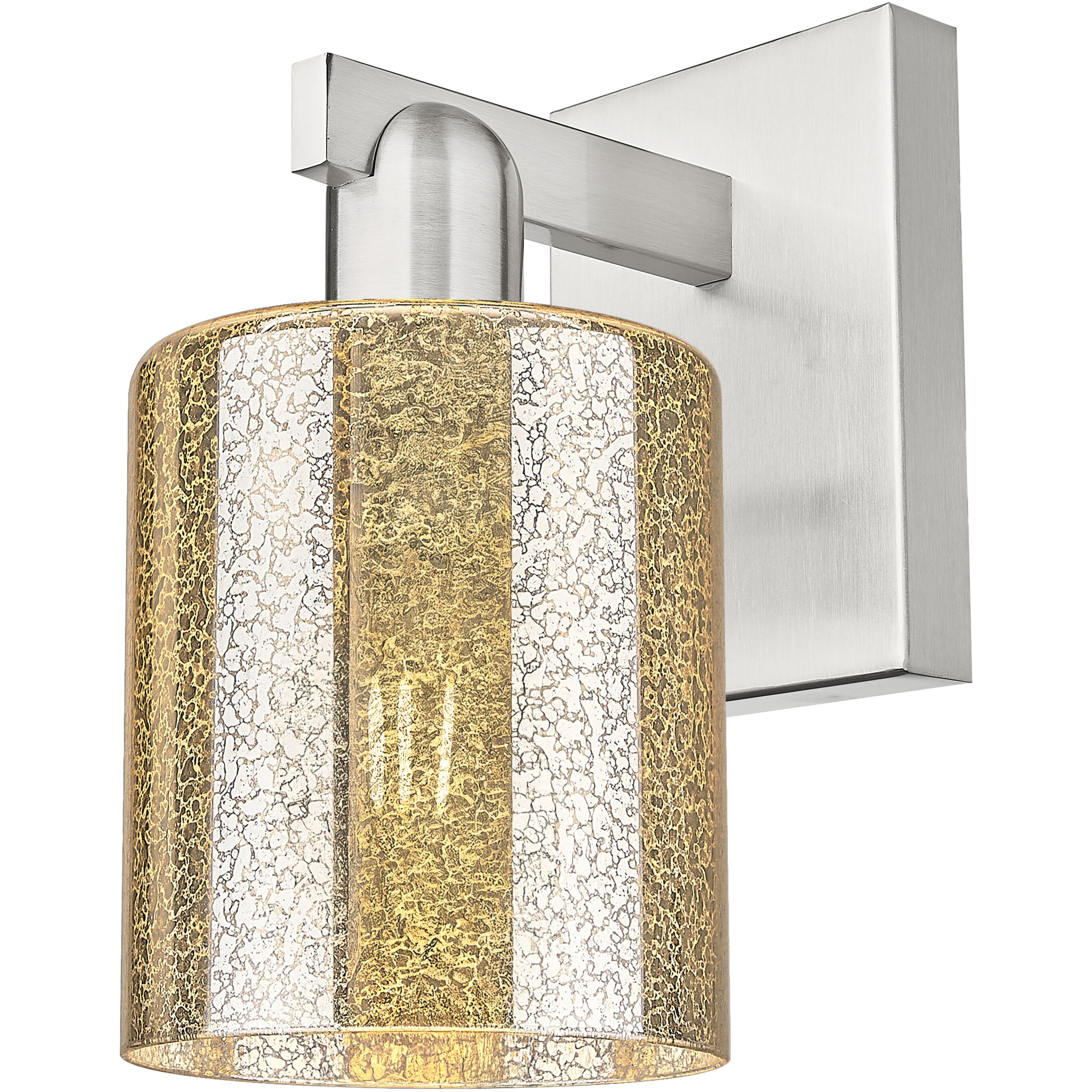 Arcadia Cobbleskill Armed Sconce Wall Light in Brushed Satin Nickel, Mercury