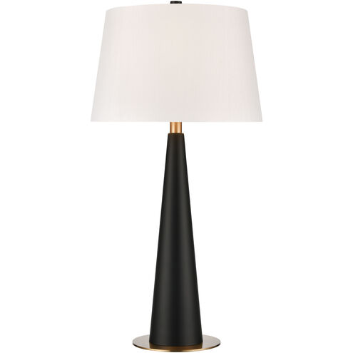 Case In Point 35 inch 150.00 watt Matte Black with Aged Brass Table Lamp Portable Light