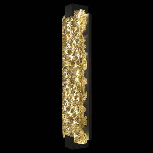 Terra Wall Sconce Wall Light in Black, Antique Gold Leaf Studio Glass