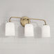 Lawson 3 Light 23.5 inch Aged Brass Vanity Light Wall Light