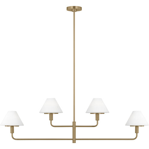 Mendota 4 Light 50 inch Satin Brass Chandelier Ceiling Light