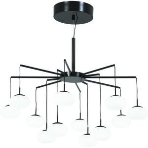George's Web LED 25.5 inch Bronze W/Gold Dust Chandelier Ceiling Light, Convertible to Semi Flush