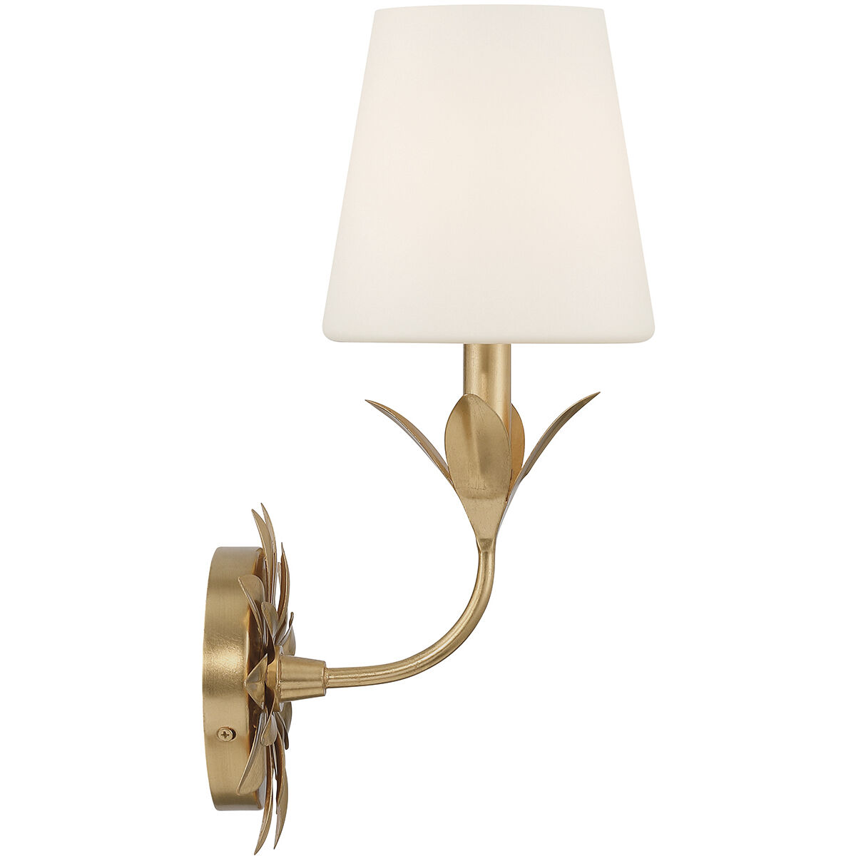 Broche Bath Sconce Wall Light in Antique Gold