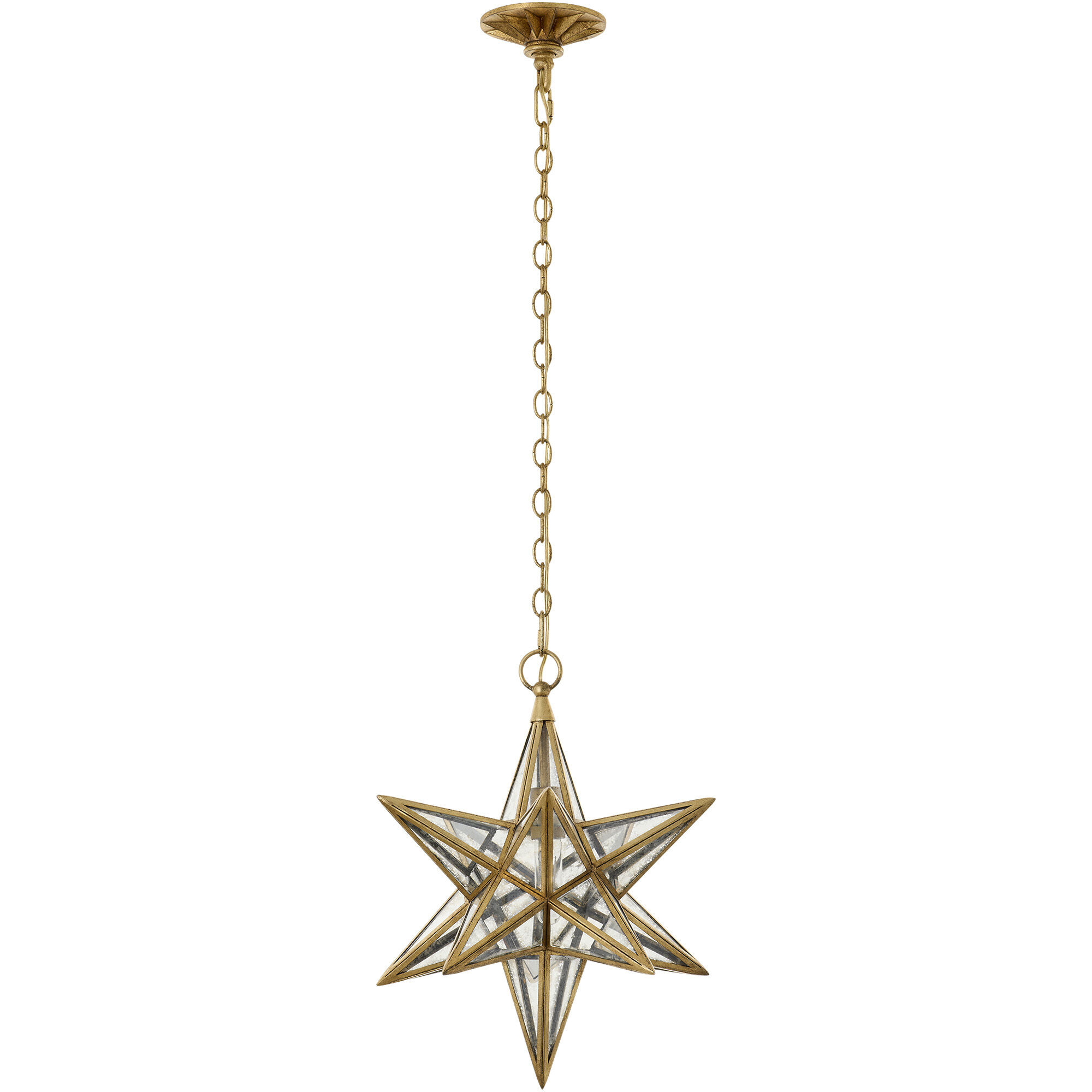 Chapman & Myers Moravian Star 1 Light 18 inch Gilded Iron Star Lantern Pendant Ceiling Light, Medium