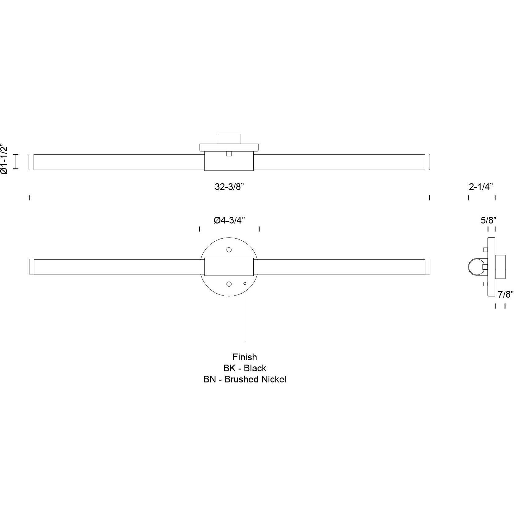 Akari Bath Vanity Light Wall Light in Brushed Nickel