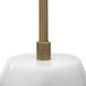 Minerva 10 inch 25.00 watt Antique Brass & White Twin Shade Console Lamp Portable Light