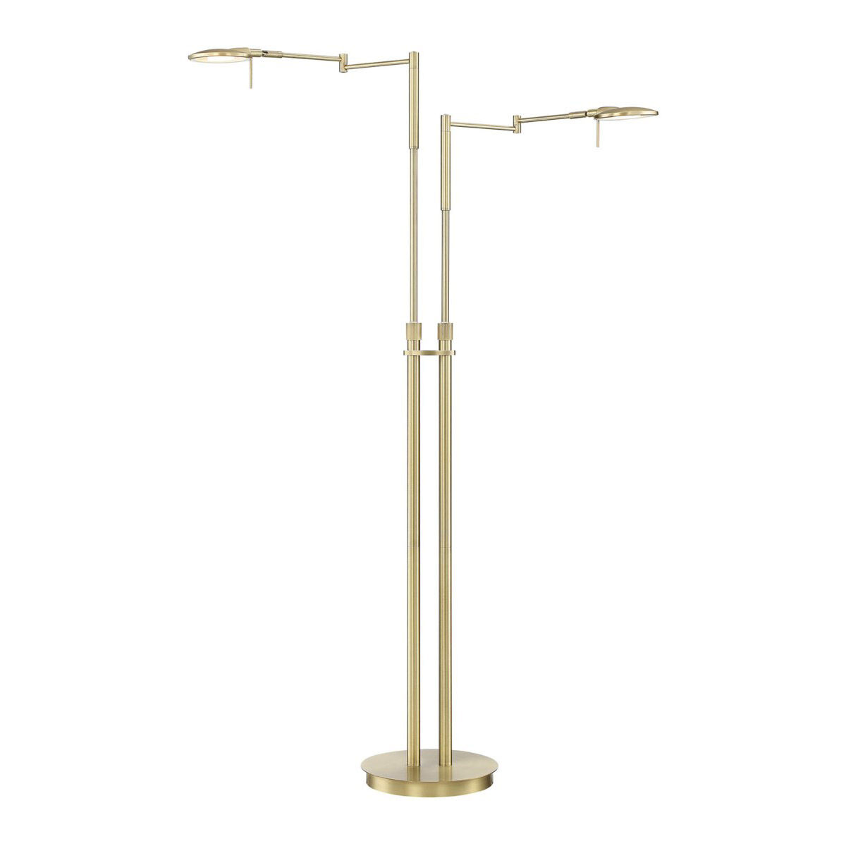 Dessau Turbo 40 inch 10 watt Satin Brass Floor Lamp Portable Light