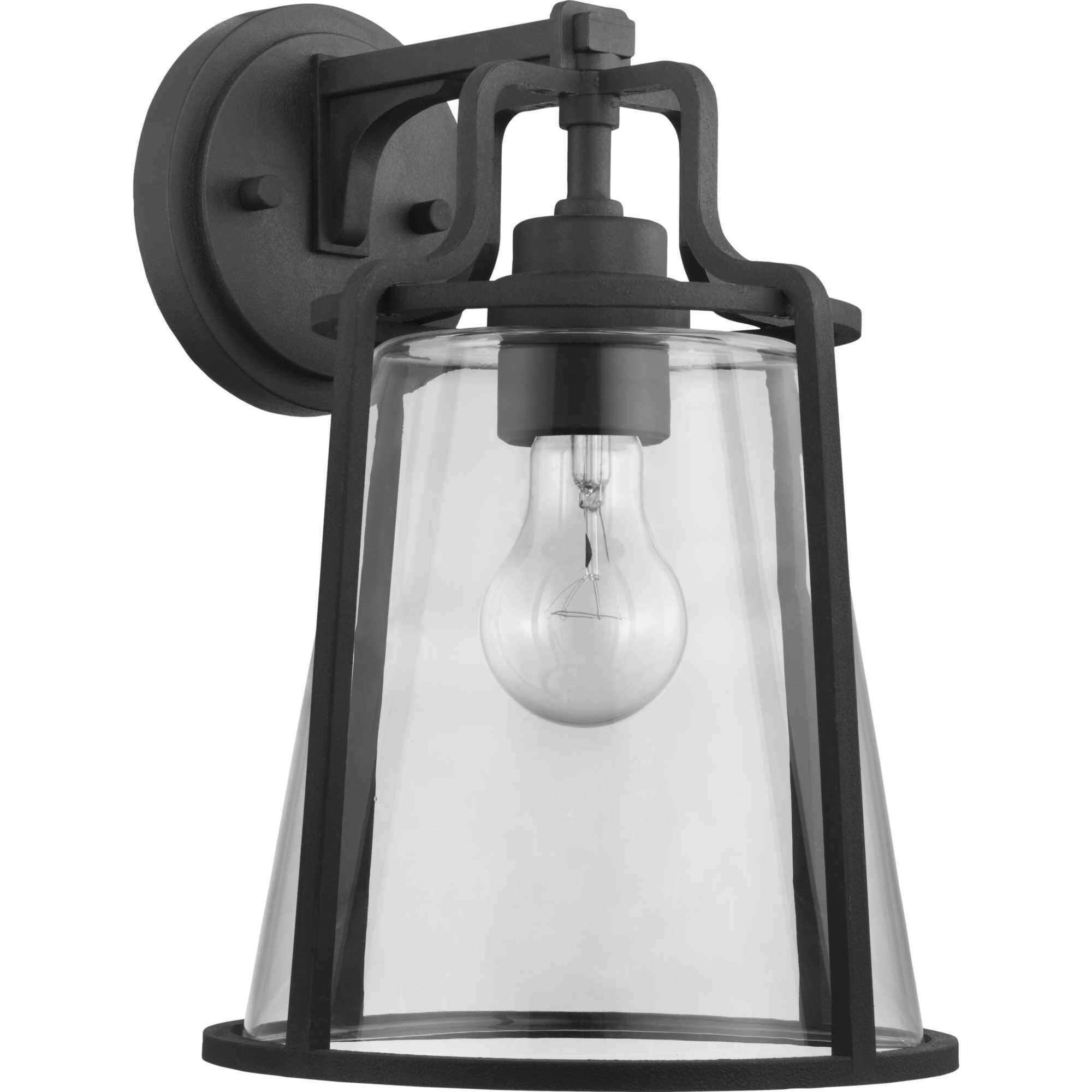 Benton Harbor 1 Light 13 inch Textured Black Outdoor Wall Lantern, with DURASHIELD, Large