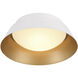 Donoven 2 Light 15 inch White and Gold Flush Mount Ceiling Light