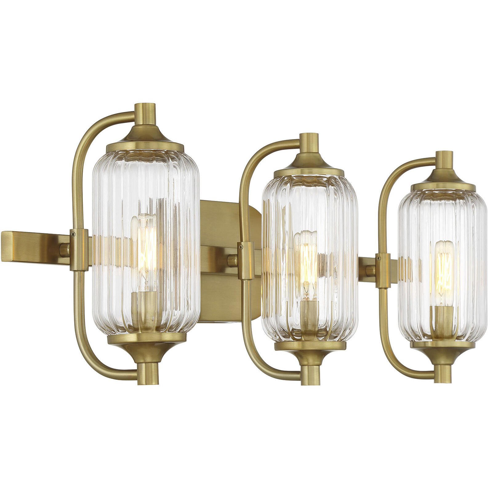 Holton 3 Light 24 inch Warm Brass Bathroom Vanity Light Wall Light