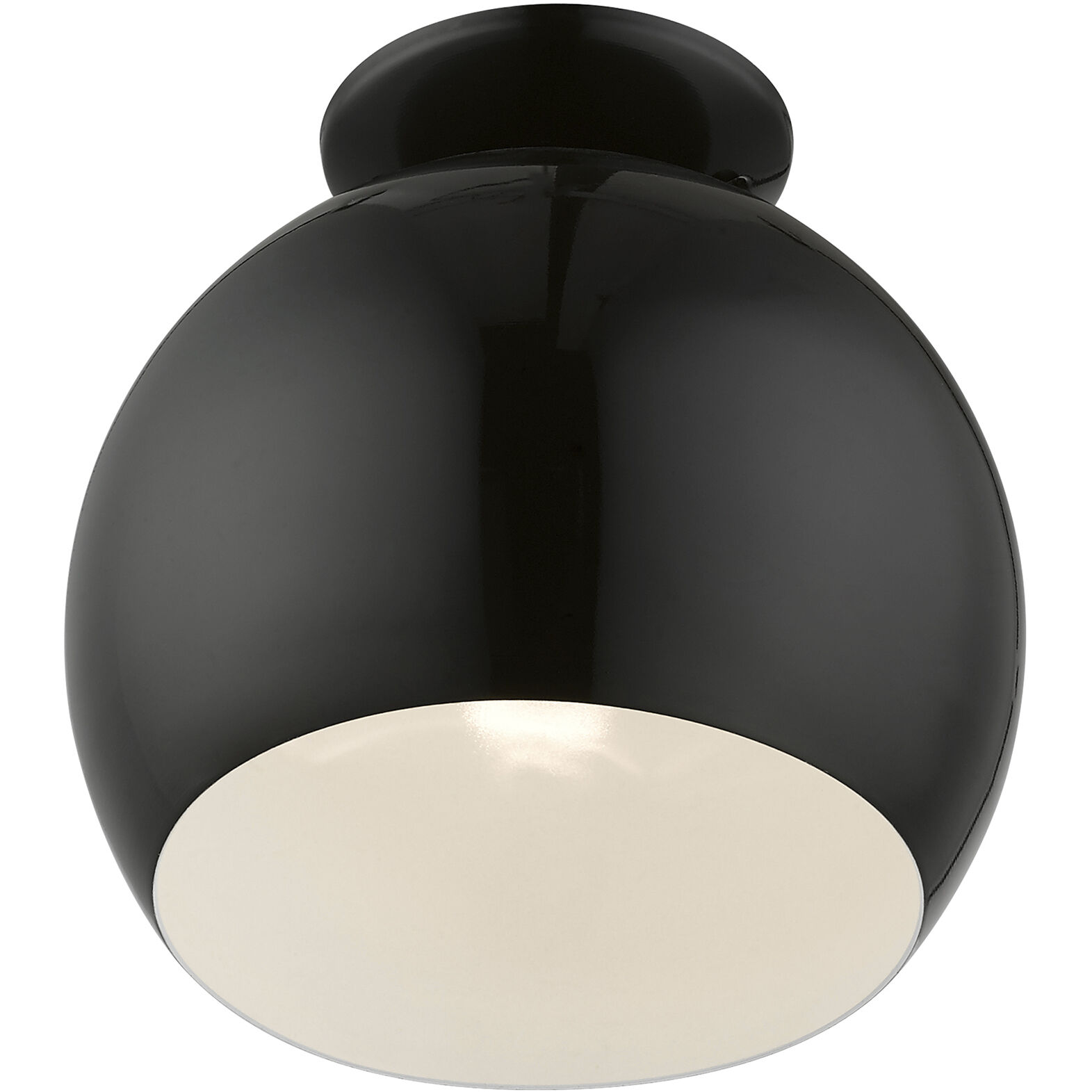 Piedmont 1 Light 10 inch Shiny Black Semi-Flush Mount Ceiling Light