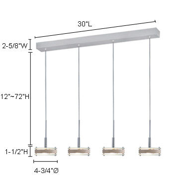 Discus 4 Light Satin Nickel Pendant Ceiling Light