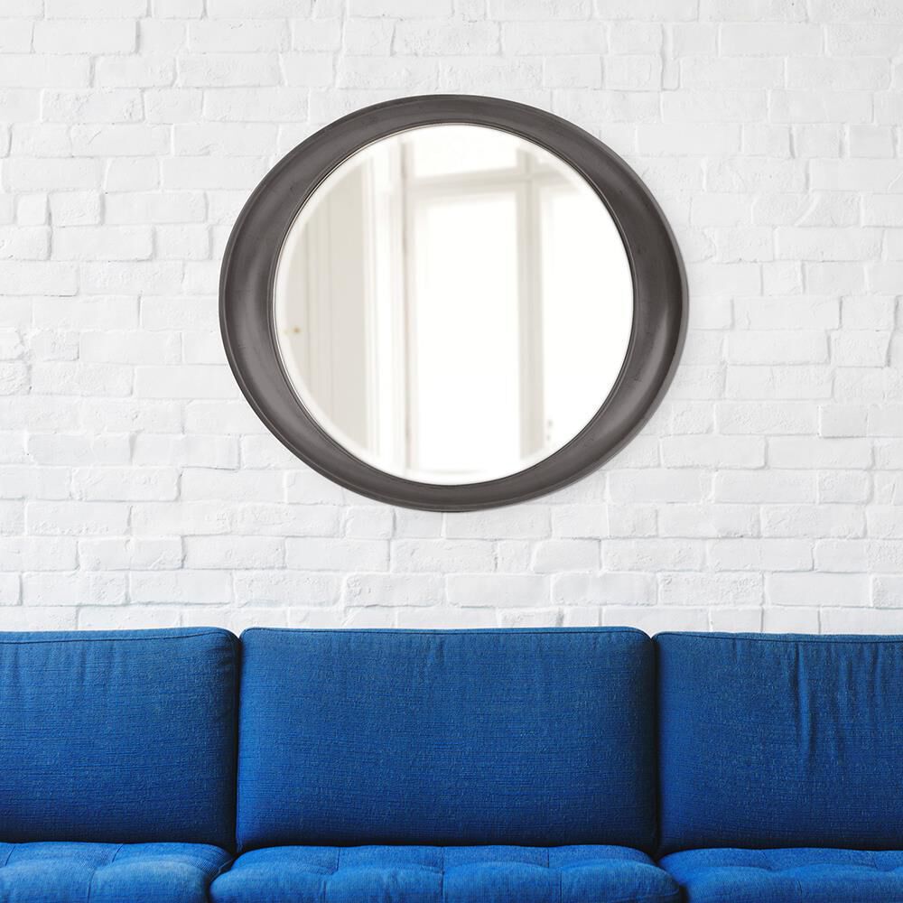Ellipse 39 X 35 inch Glossy Charcoal Wall Mirror