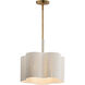 Corsica 3 Light 16.5 inch Natural Aged Brass Single Pendant Ceiling Light