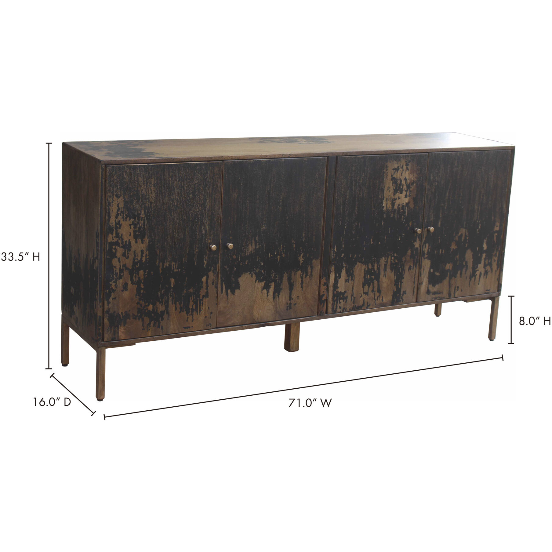 Artists 71 X 16 inch Black Sideboard