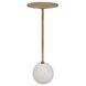 Gimlet 22 X 9 inch White Marble and Solid Brass Drink Table