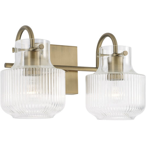 Nyla 2 Light 15 inch Aged Brass Vanity Light Wall Light