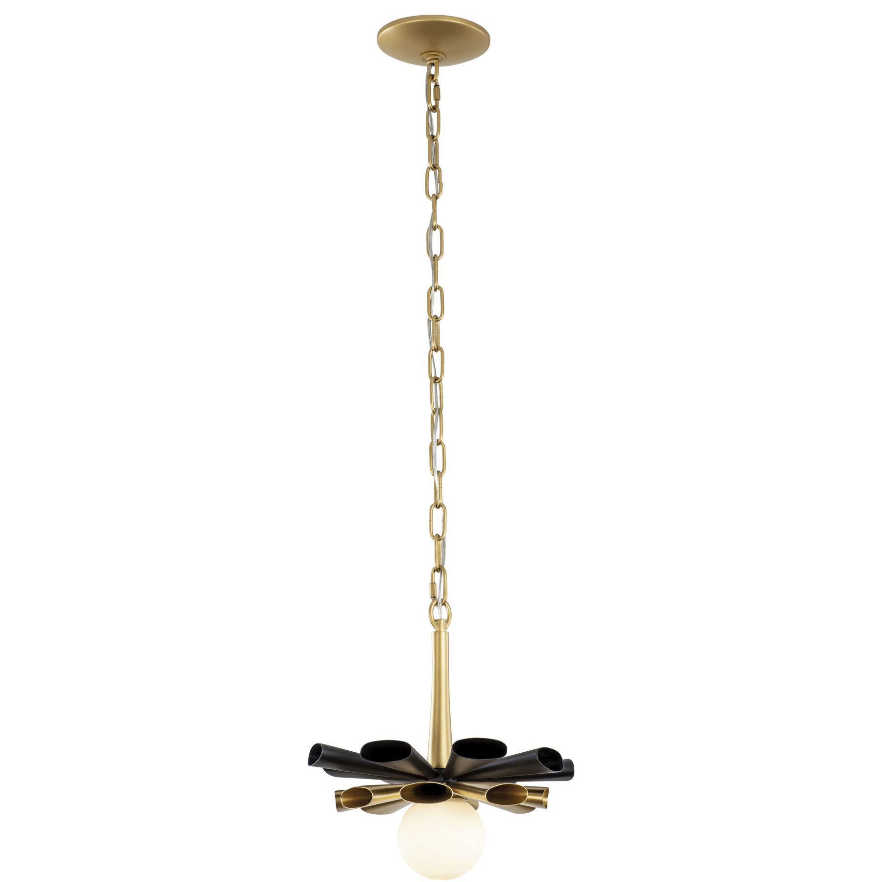 Daphne 1 Light 12.25 inch Matte Black and French Gold Pendant Ceiling Light