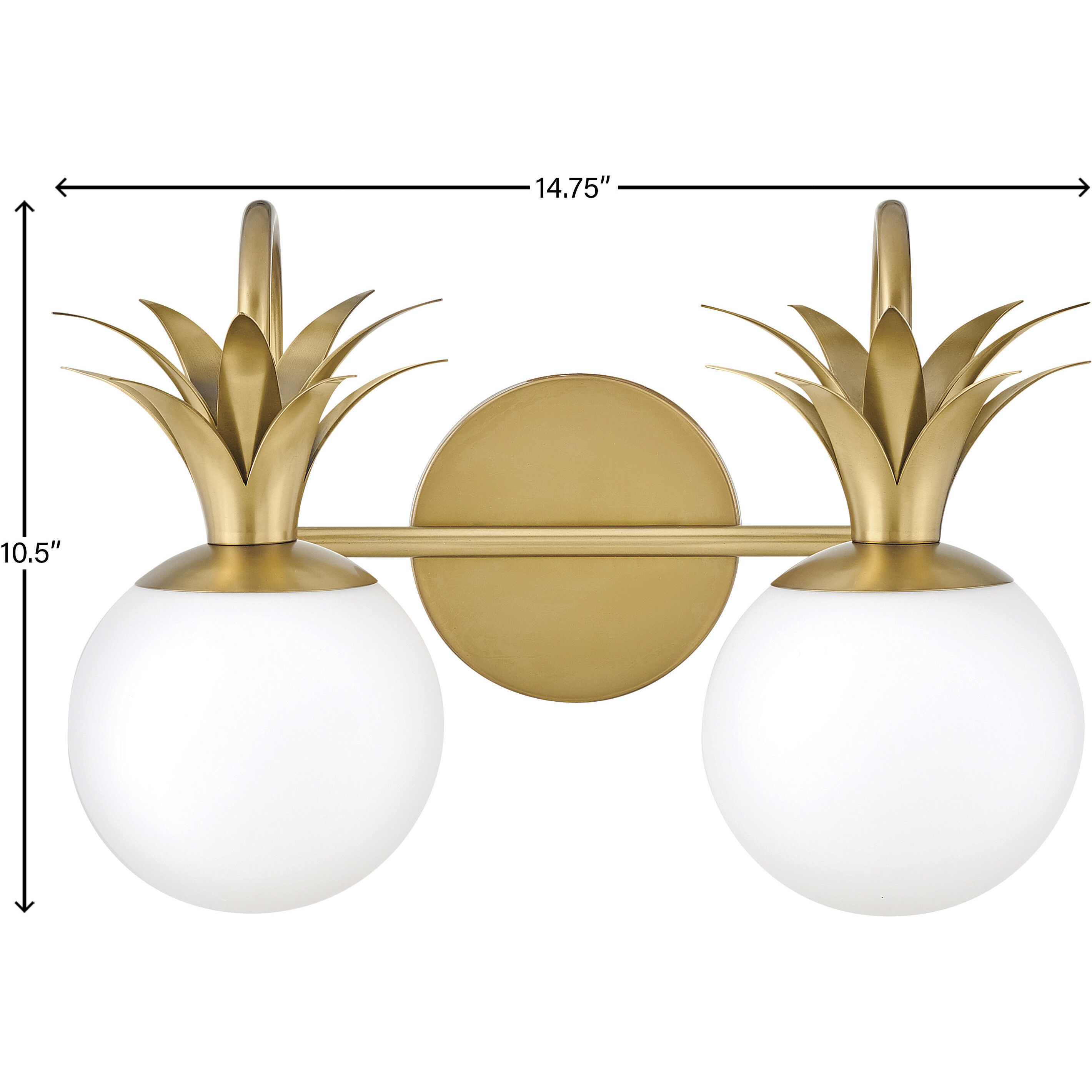 Palma 2 Light 14.75 inch Heritage Brass Vanity Light Wall Light