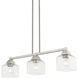 Aragon 3 Light 30 inch Brushed Nickel Linear Chandelier Ceiling Light
