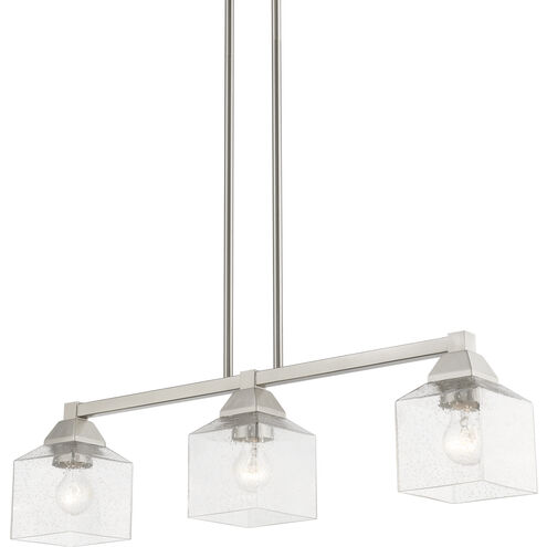 Aragon 3 Light 30 inch Brushed Nickel Linear Chandelier Ceiling Light