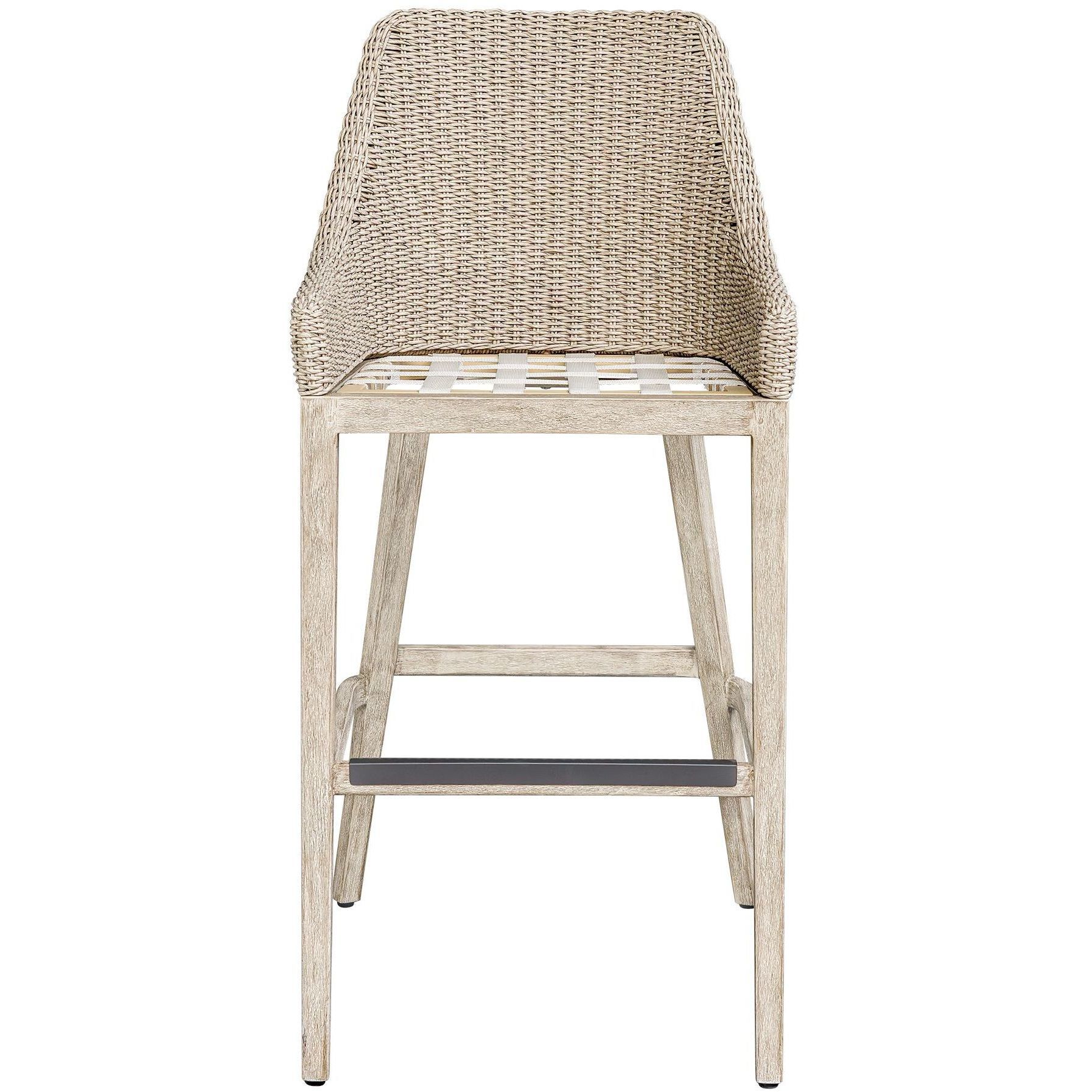 Paloma 44.7 inch Oatmeal and Cerused Wheat with Oyster White Outdoor Bar Stool