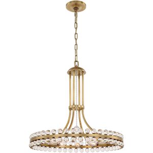 Clover 8 Light 23 inch Aged Brass Chandelier Ceiling Light