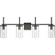 Oakland 4 Light 32.5 inch Black Vanity Light Wall Light