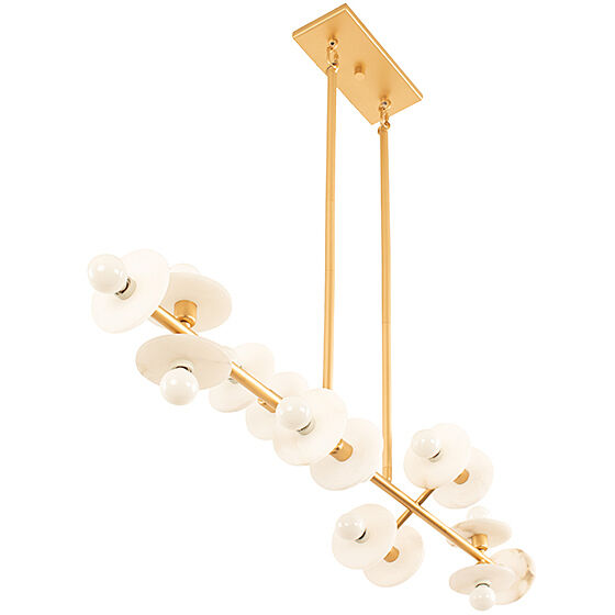 Amani 14 Light 48 inch Royal Gold Linear Chandelier Ceiling Light