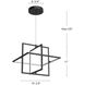 Mondrian LED 19.38 inch Black Pendant Ceiling Light