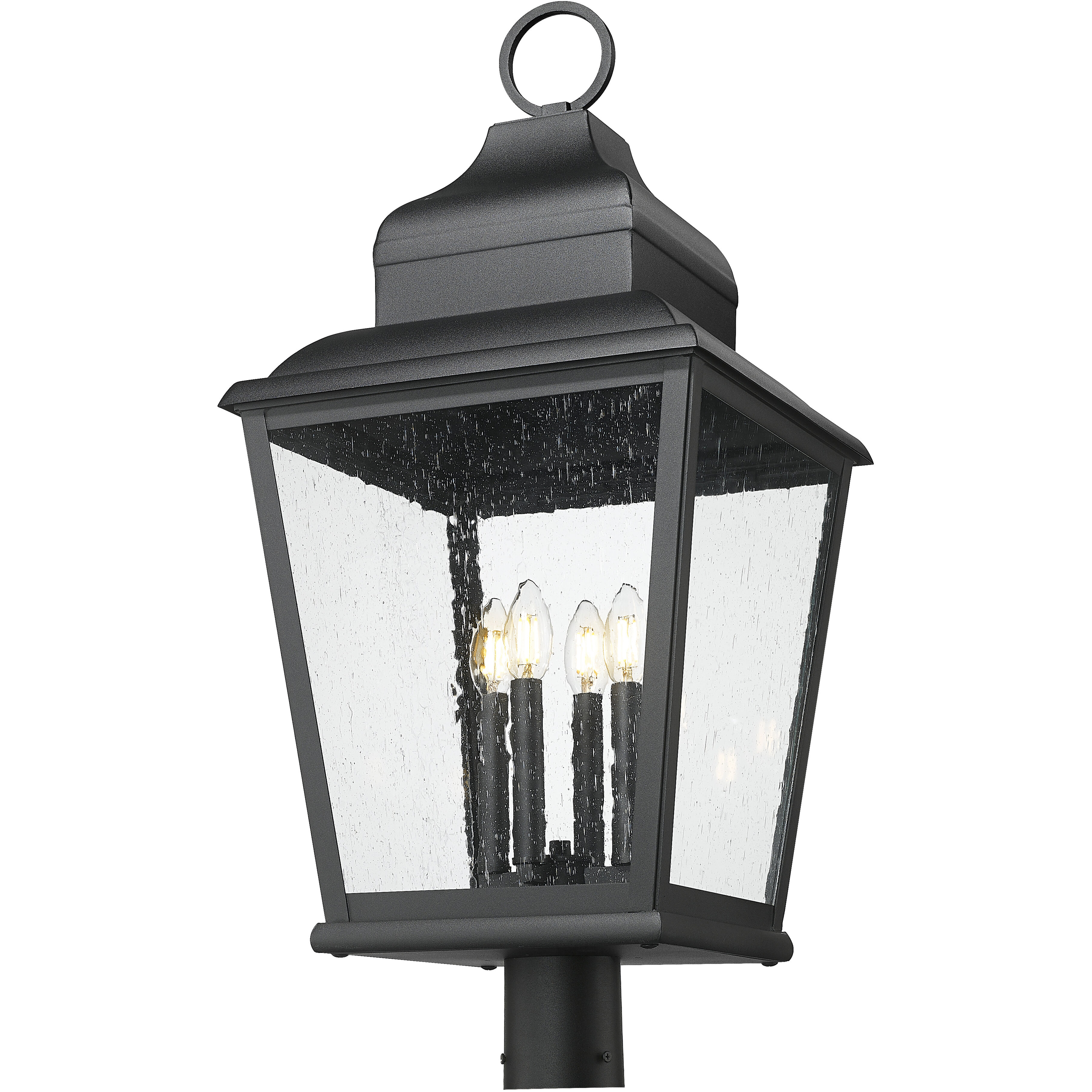 Raphael 4 Light 33 inch Sand Black Outdoor Post Mount Fixture in Soft Sand Black