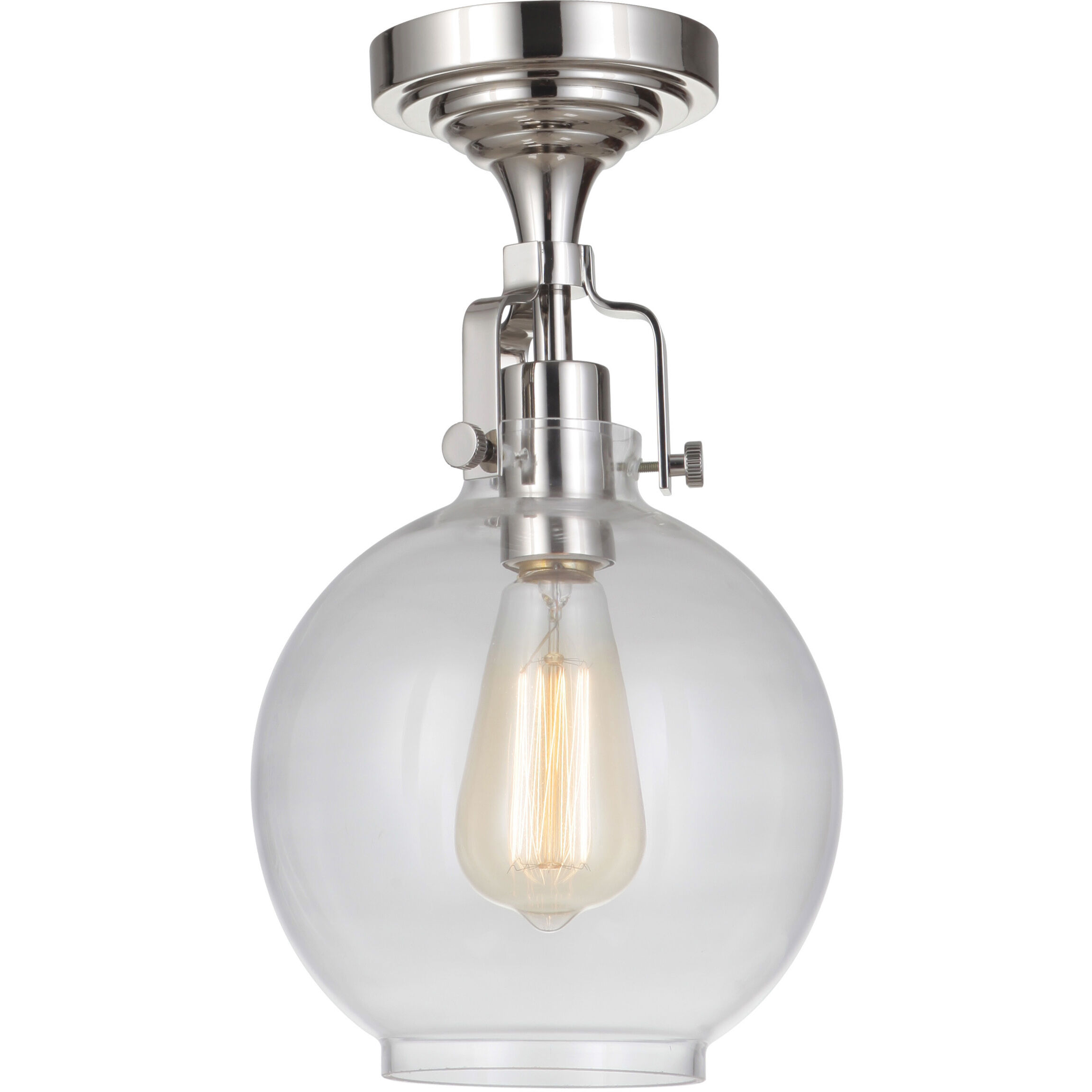 Gallery State House 1 Light 7.87 inch Polished Nickel Semi Flush Ceiling Light