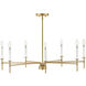 Hux 7 Light 36 inch Lacquered Brass with Warm White Chandelier Ceiling Light