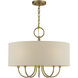 Bellingham 5 Light 22 inch Antique Gold Leaf Pendant Chandelier Ceiling Light
