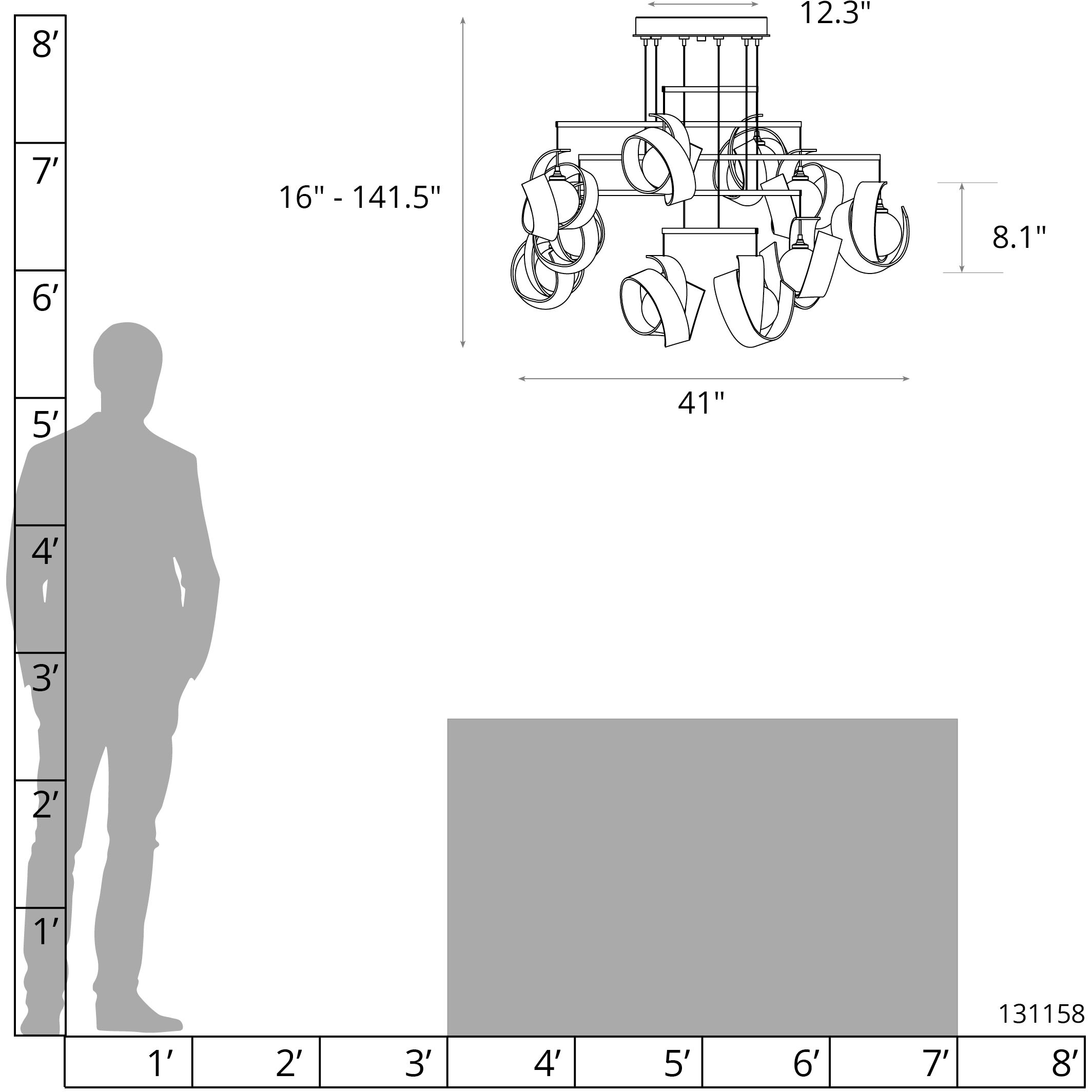 Riza 10 Light 41 inch Oil Rubbed Bronze Mobile Pendant Ceiling Light