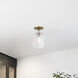 Haven LED 10 inch Old Satin Brass Semi-Flush Mount Ceiling Light