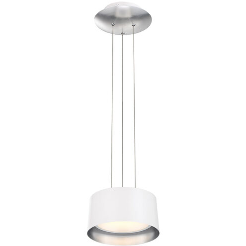 Marimba LED 8.06 inch White Silver Leaf Pendant Ceiling Light in 8in.