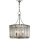 Bevilacqua 3 Light 18 inch Silver Leaf Chandelier Ceiling Light, Small