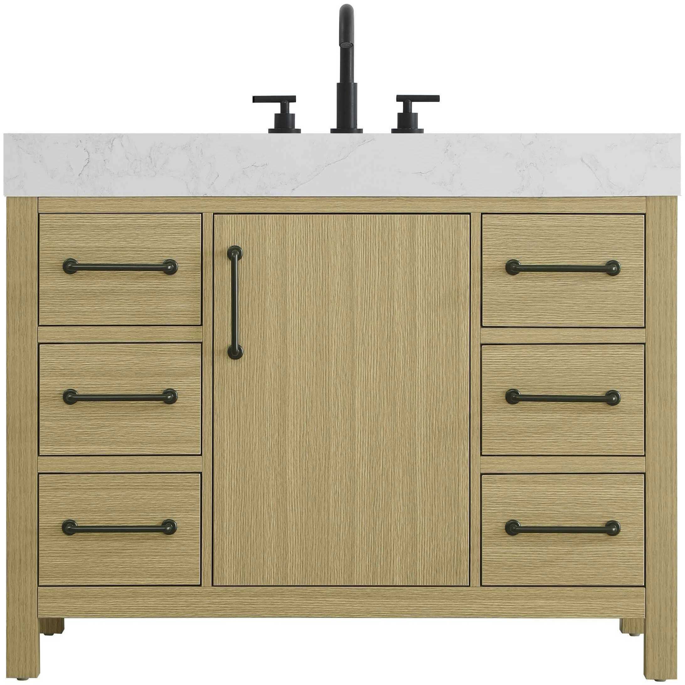 Nathan 42 X 34 inch Honey Brown Bathroom Vanity Cabinet in Not Included