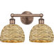 Edison Woven Rattan 2 Light 17 inch Antique Copper Bath Vanity Light Wall Light