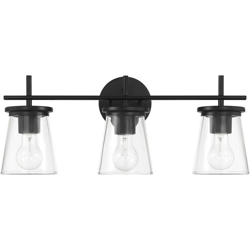 Connell 3 Light 22 inch Flat Black Vanity Light Wall Light
